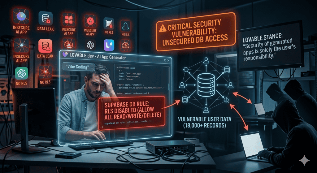 Security vulnerability in Lovable AI application development